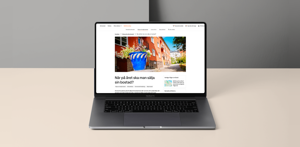 En laptop som visar en booli-artikel
