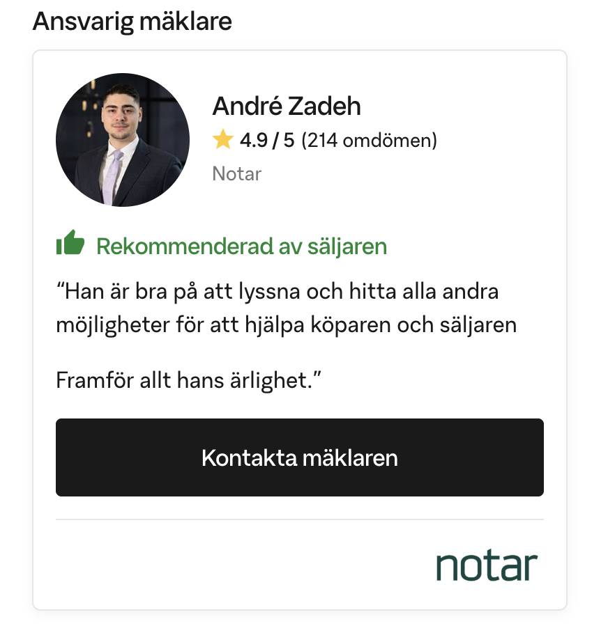 bild på ett mäklarkort