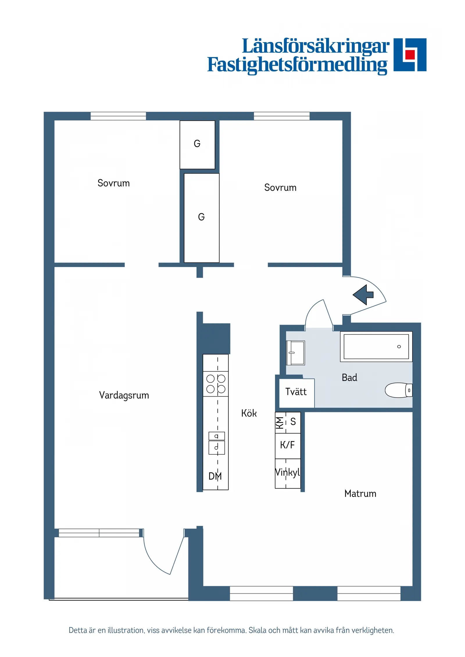 Floor plan for Bäckgatan 23B