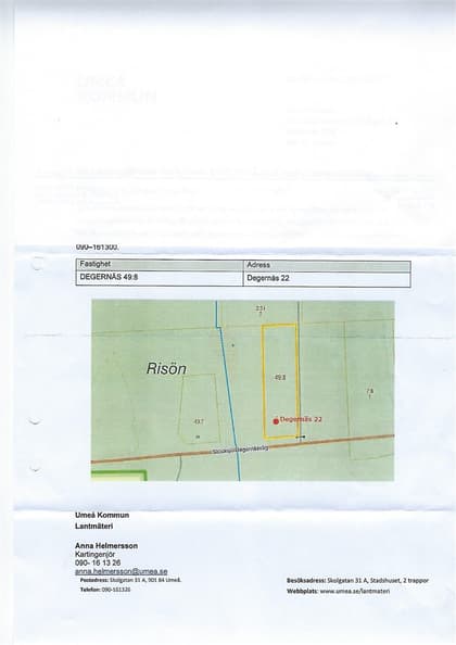 Illustrerad karta över fastigheten eller området