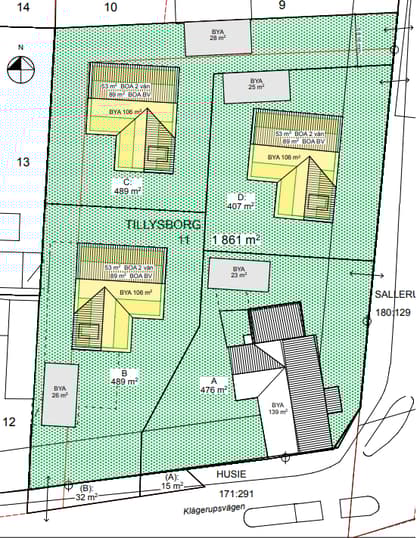 Illustrerad karta över fastigheten eller området