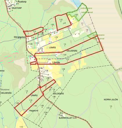 Illustrerad karta över fastigheten eller området