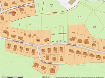 Illustrerad karta över fastigheten eller området