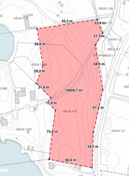 Illustrerad karta över fastigheten eller området