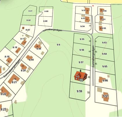 Illustrerad karta över fastigheten eller området