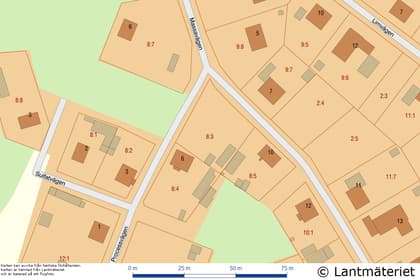 Illustrerad karta över fastigheten eller området