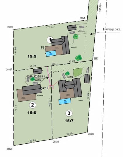 Illustrerad karta över fastigheten eller området