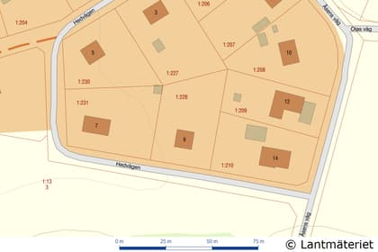 Illustrerad karta över fastigheten eller området