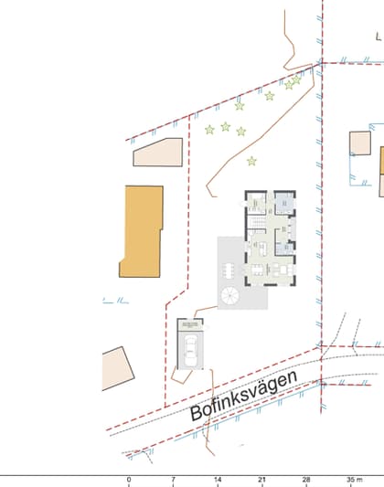Illustrerad karta över fastigheten eller området