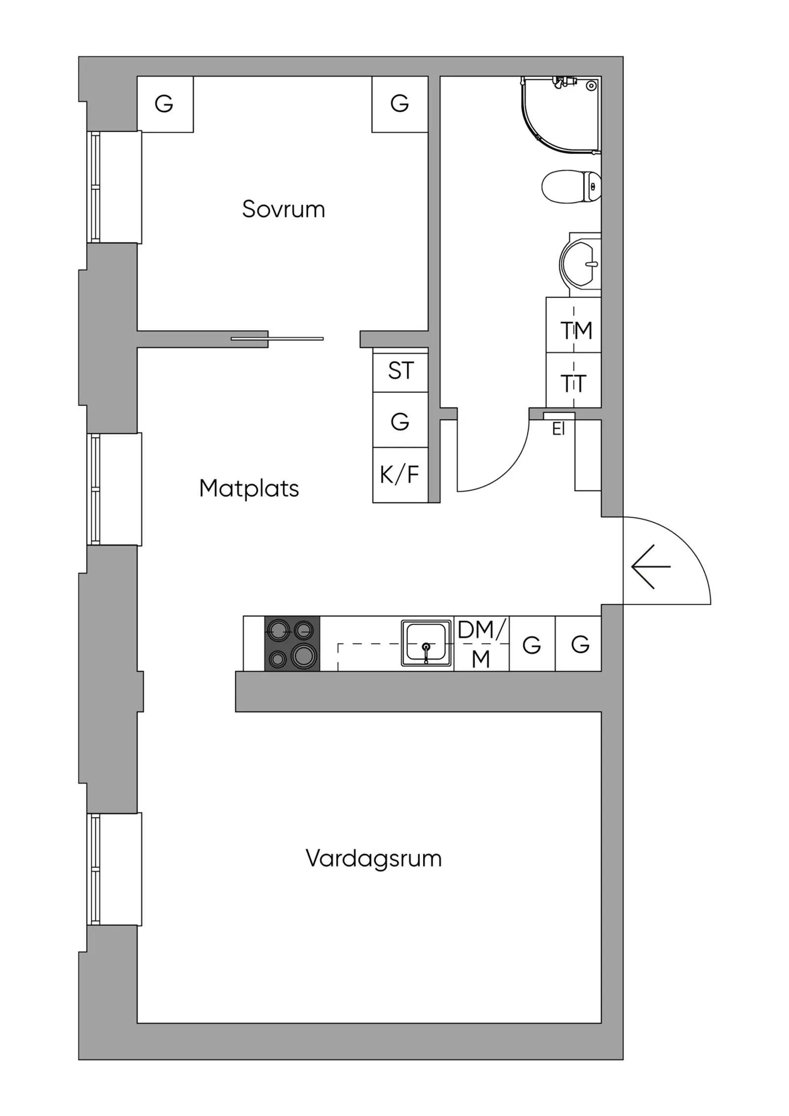 Planritning för Västra Torggatan 8