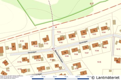 Illustrerad karta över fastigheten eller området