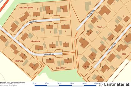 Illustrerad karta över fastigheten eller området