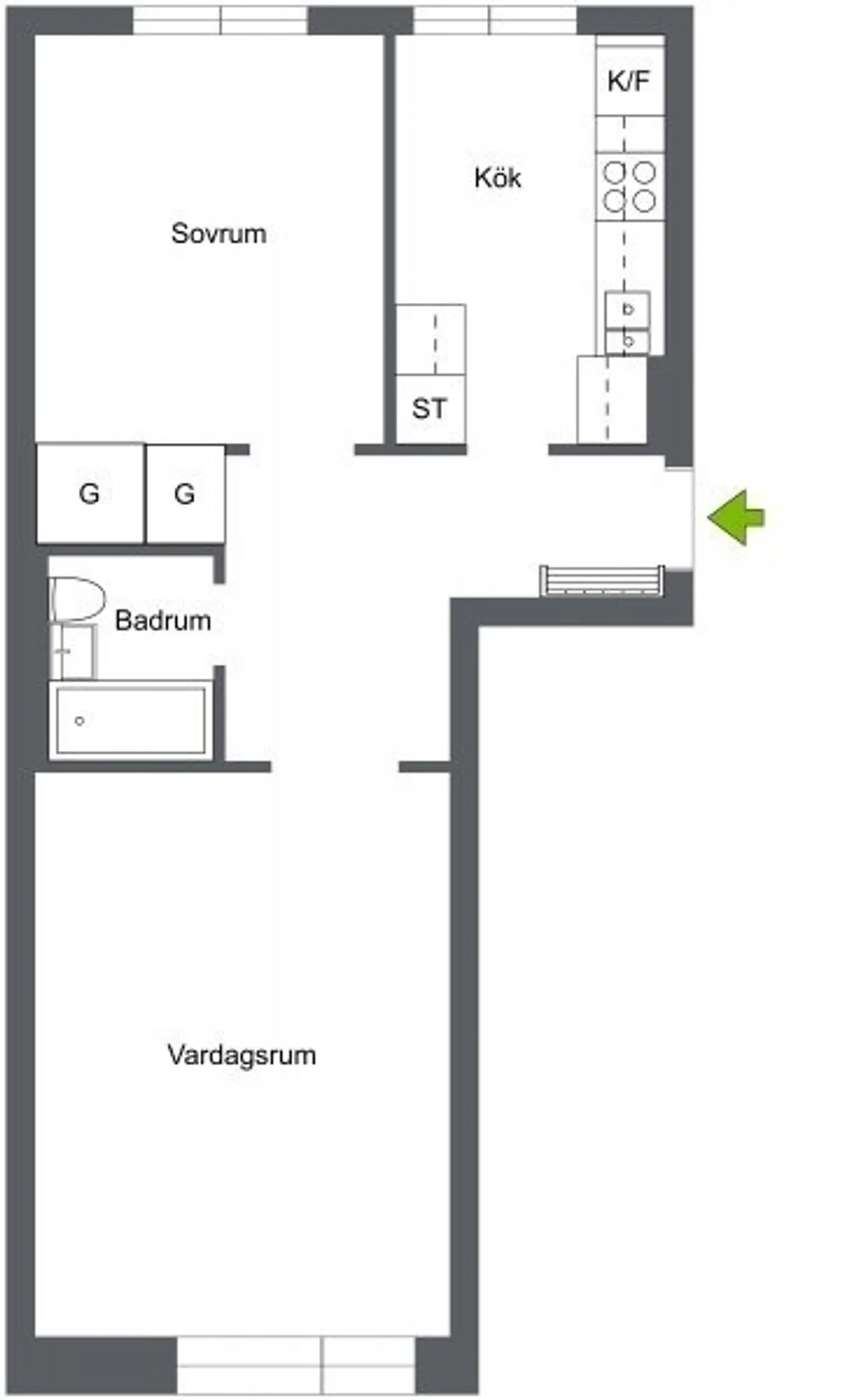 Floor plan for Föraregatan 2D