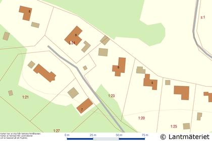 Illustrerad karta över fastigheten eller området