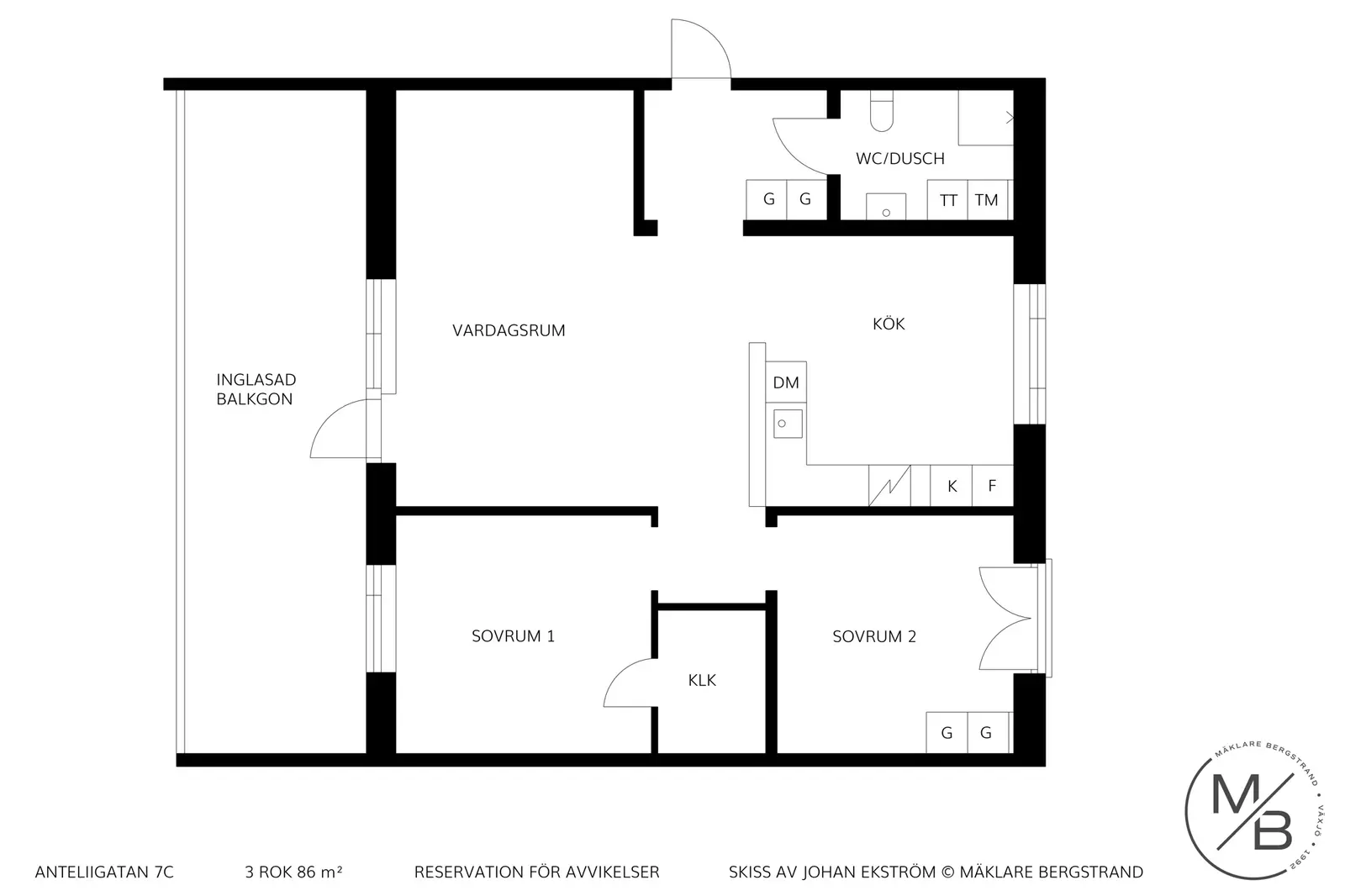 Floor plan for Anteliigatan 7C