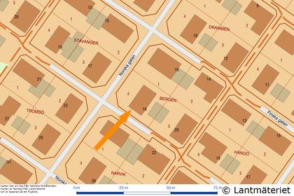 Illustrerad karta över fastigheten eller området