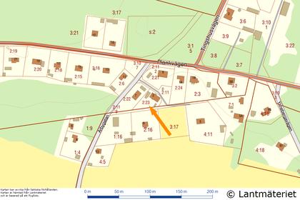 Illustrerad karta över fastigheten eller området
