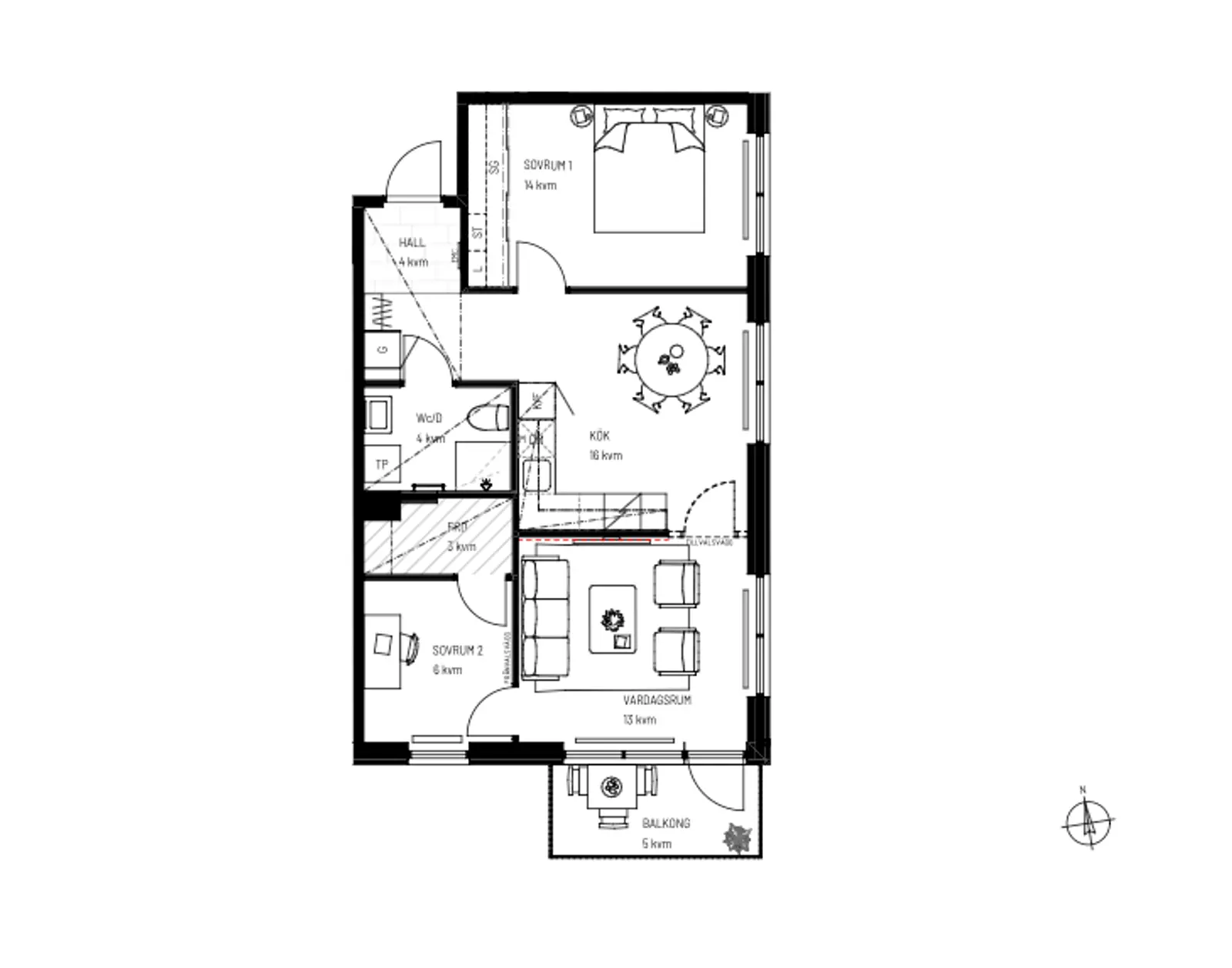 Floor plan for Gaffelseglet 14