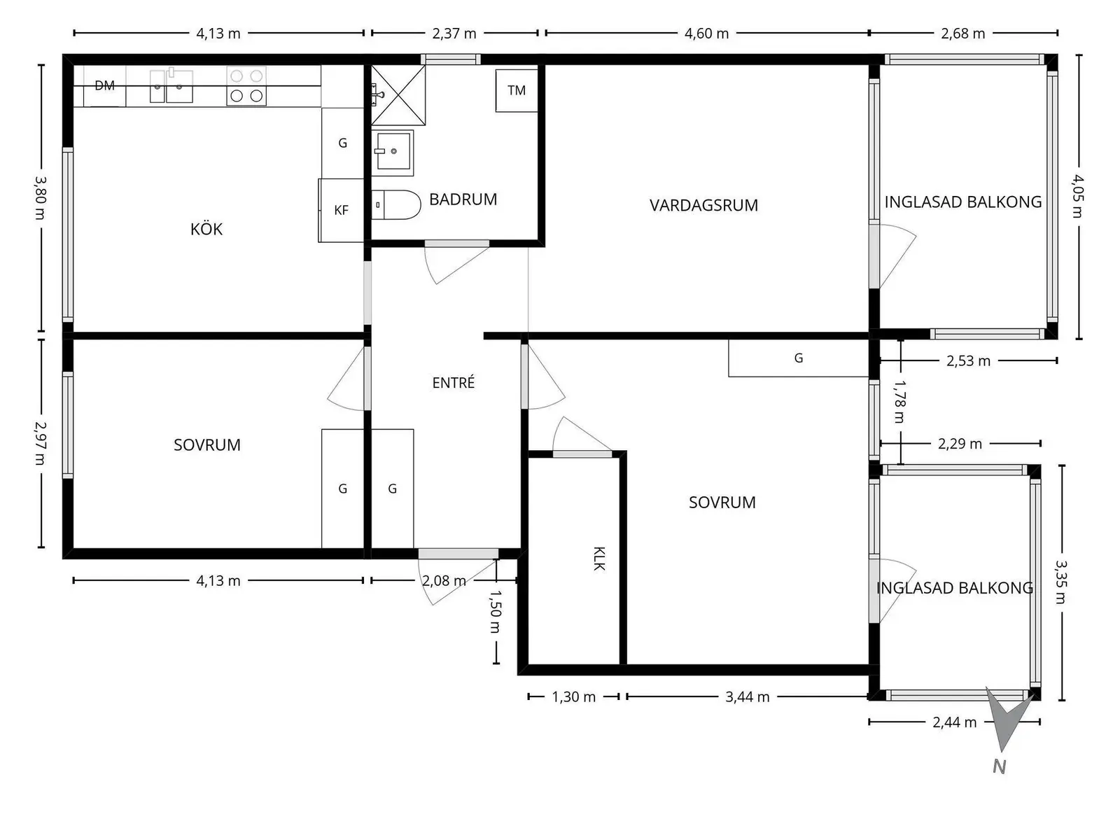 Floor plan for Bodagatan 49