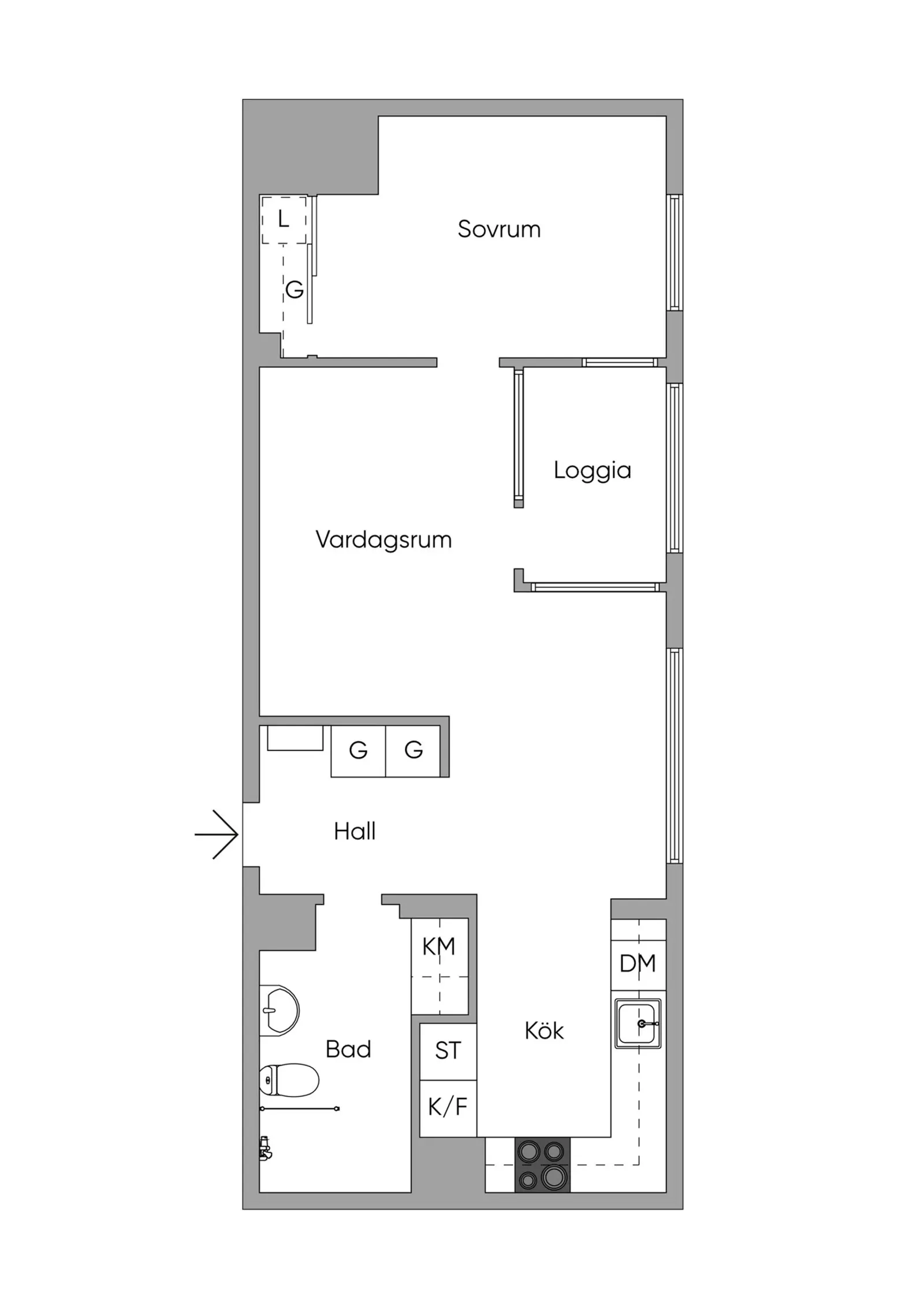 Floor plan for Borgarfjordsgatan 21B