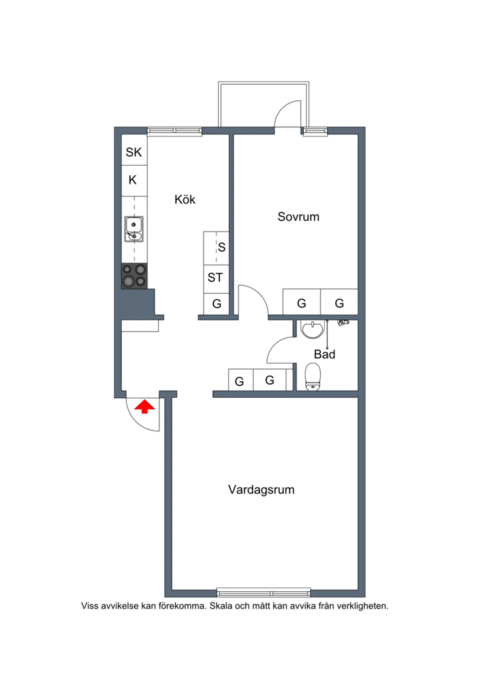 Planritning för Östra Kyrkogatan 54B