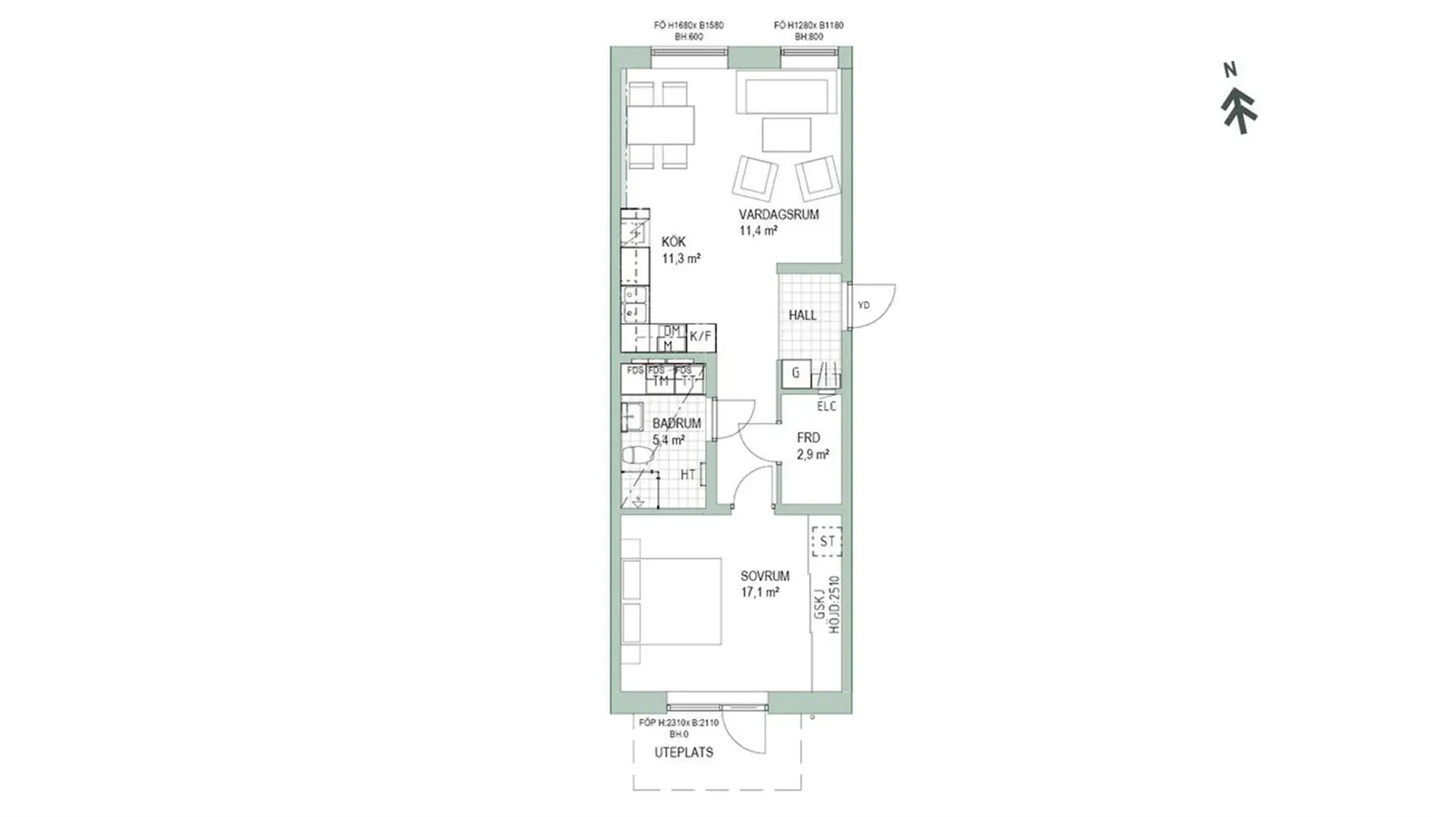 Floor plan for Sjöfartsgatan 32
