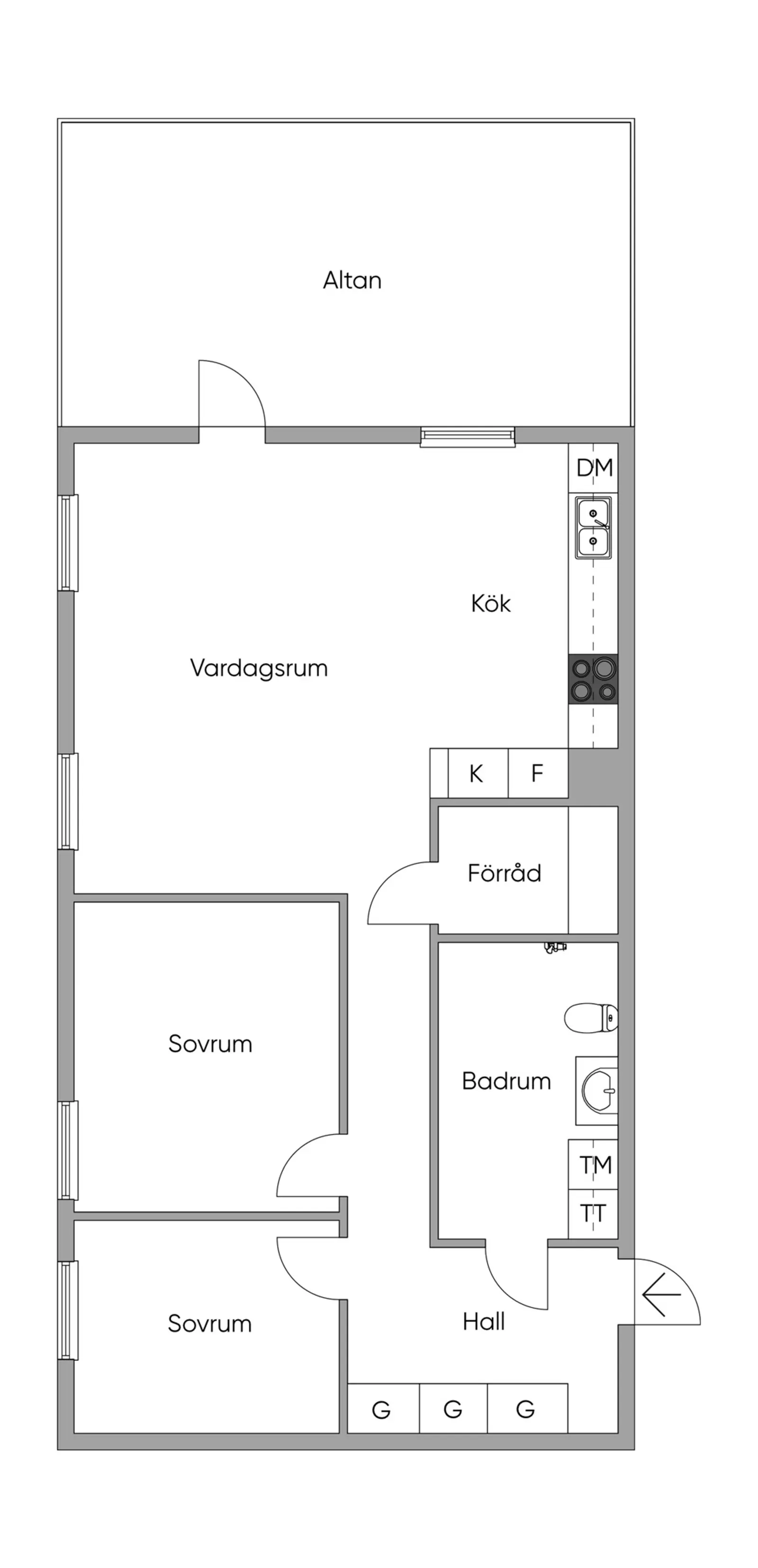 Planritning för Havtornsvägen 2