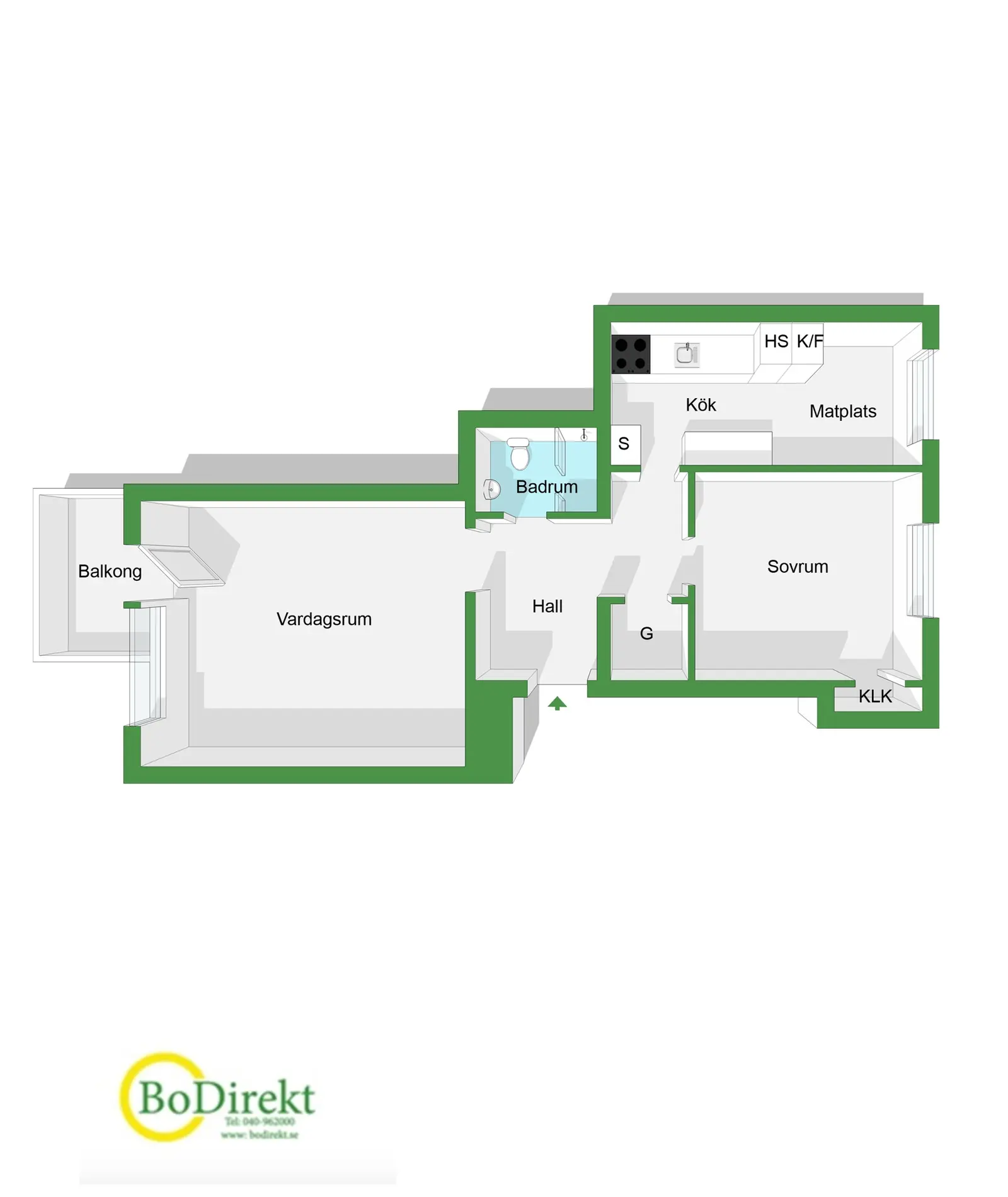 Floor plan for Södra Förstadsgatan 121E