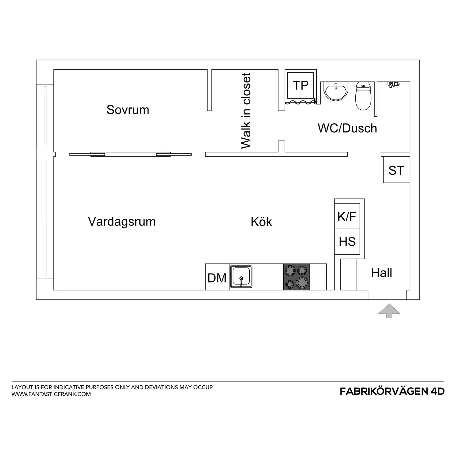 Planritning för Fabrikörvägen 4D