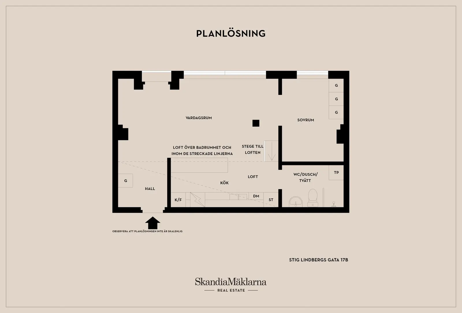 Floor plan for Stig Lindbergs gata 17B