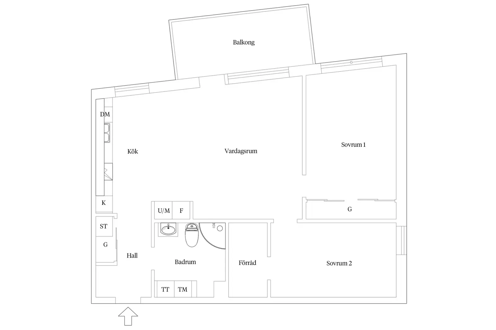 Floor plan for Mittlinjen 7A