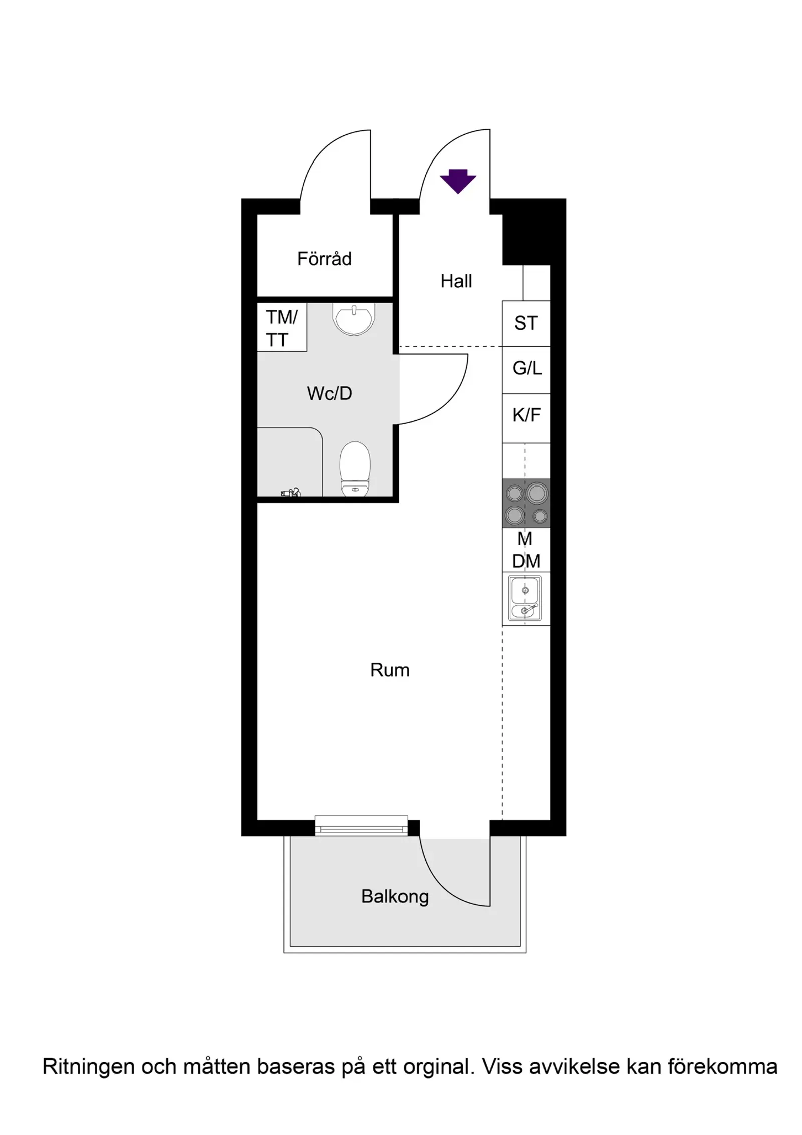 Planritning för Hägerneholmsvägen 6A