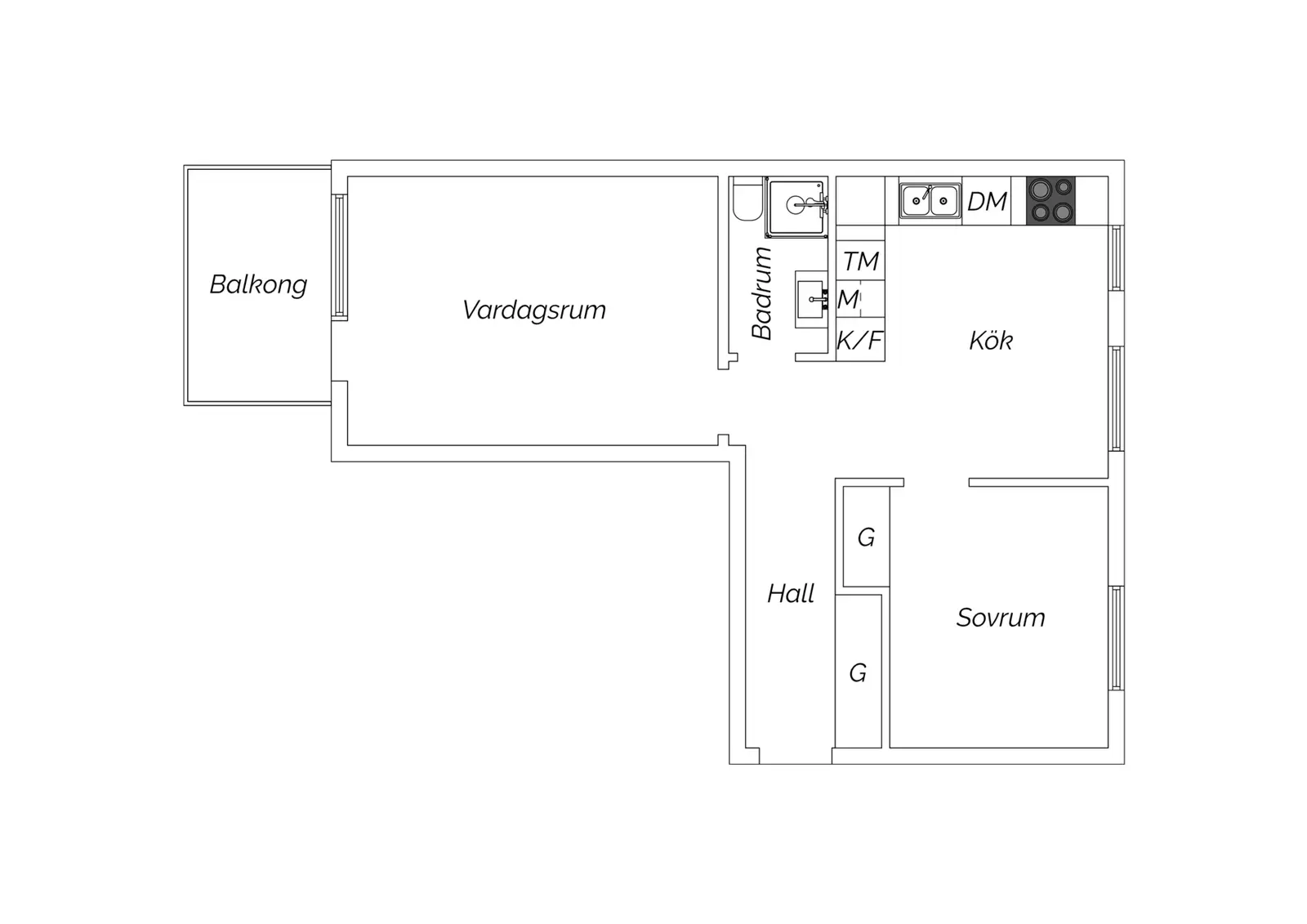 Floor plan for Aulingatan 18B