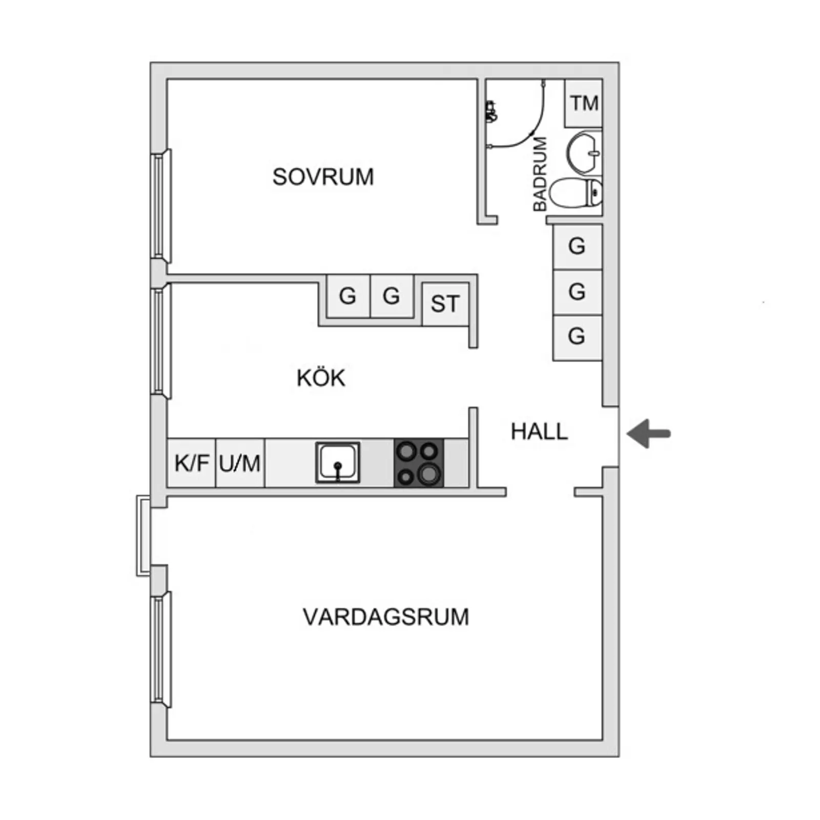 Floor plan for Guldbrandsgatan 14