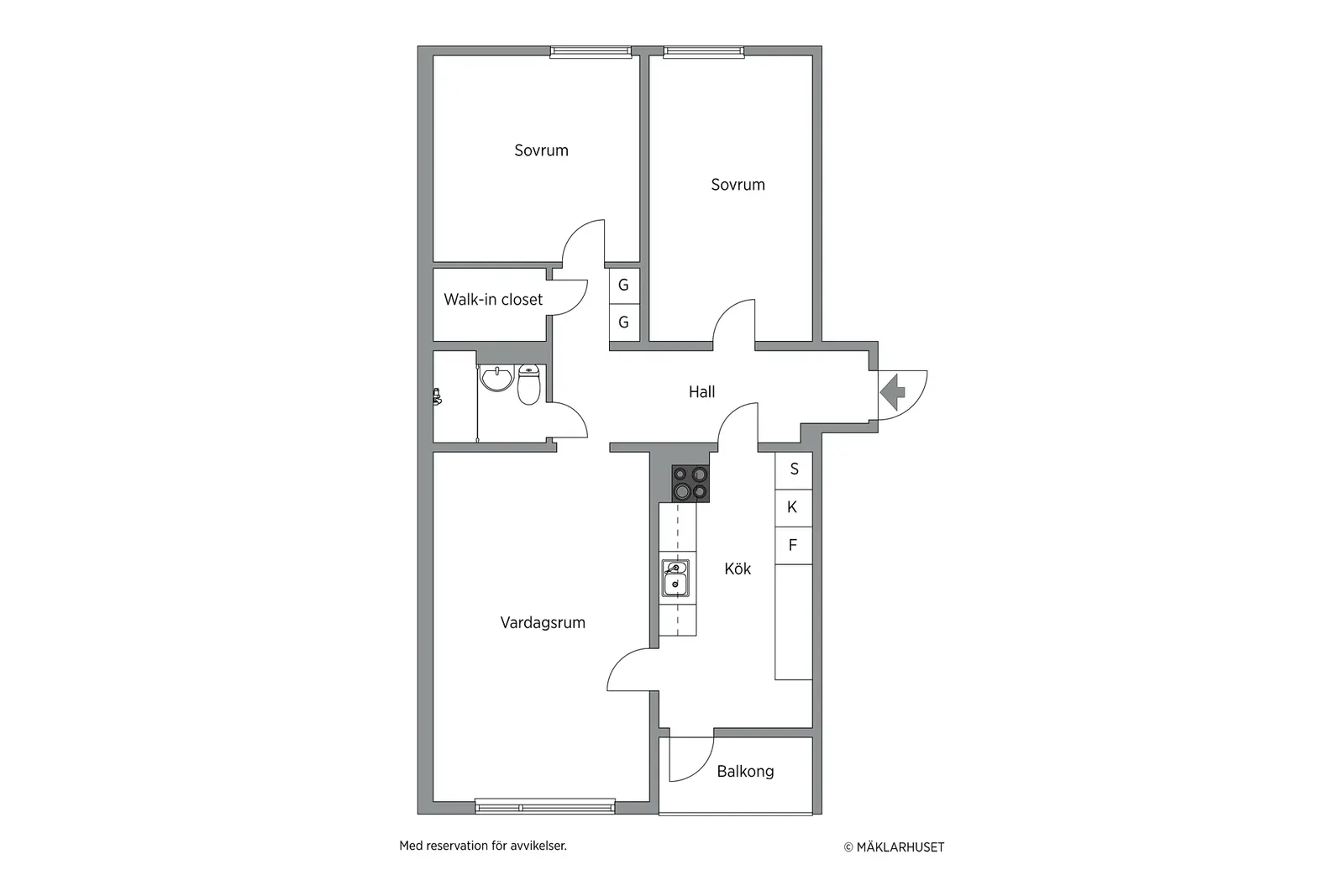Floor plan for Radarvägen 13