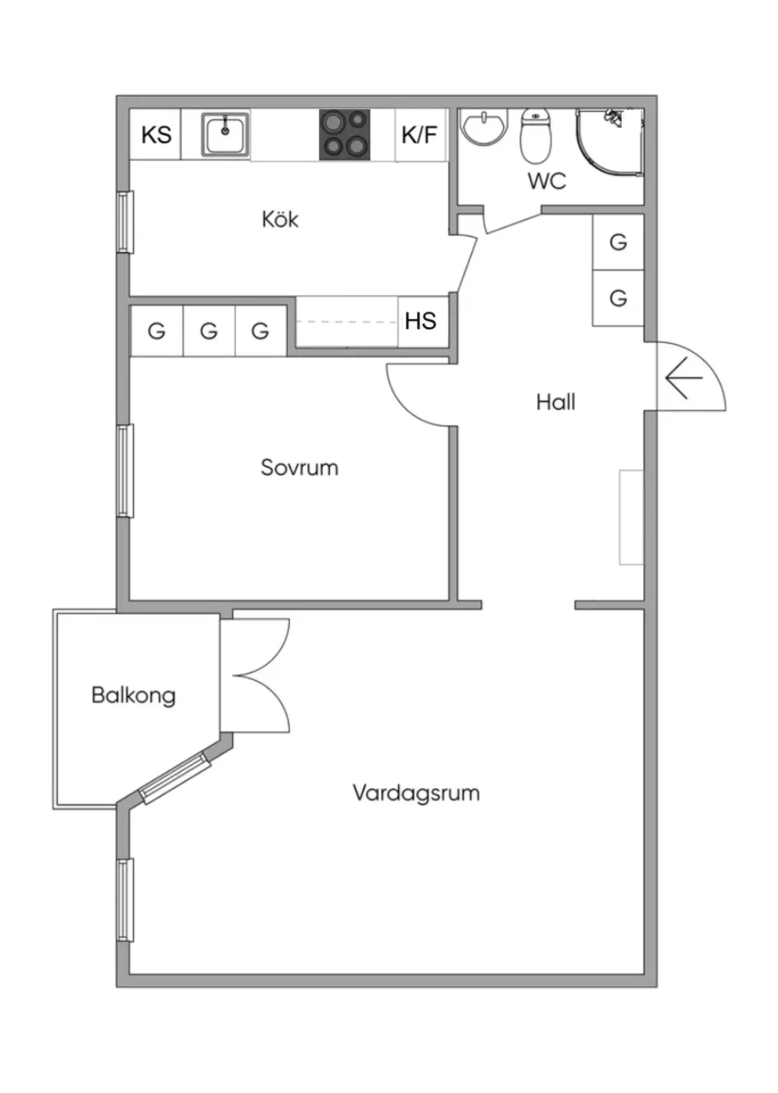 Floor plan for Borgmästaregatan 6