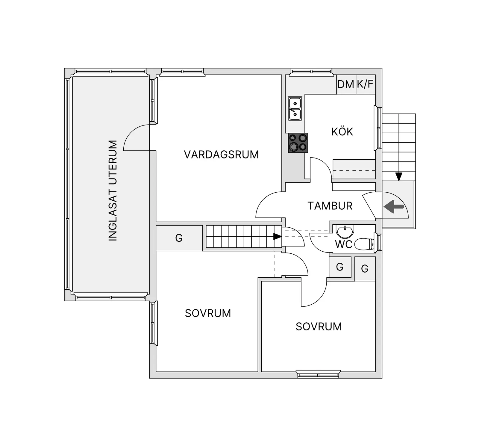Floor plan for Hämplingevägen 48