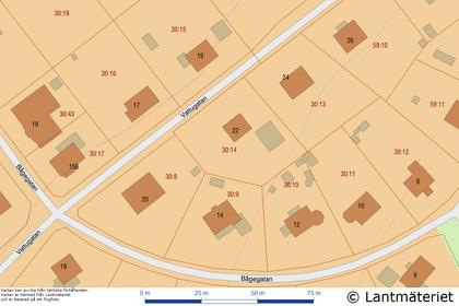 Illustrerad karta över fastigheten eller området
