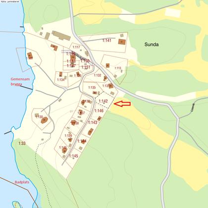 Illustrerad karta över fastigheten eller området