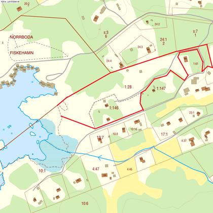 Illustrerad karta över fastigheten eller området